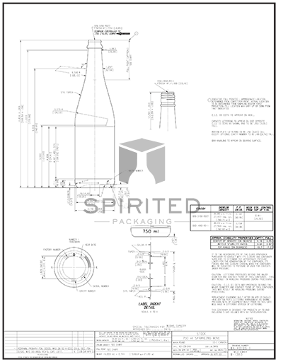 Data sheet for Sparkling Wine/Champagne bottle - WP1383