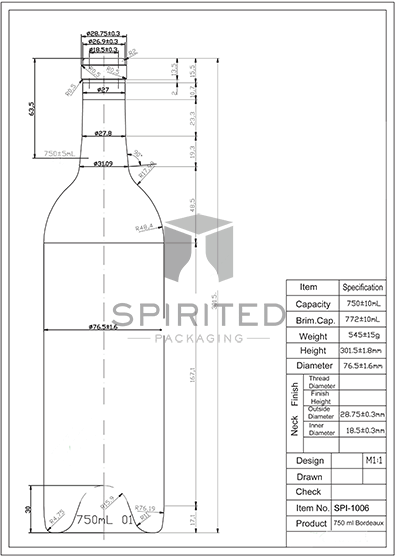 Bordeaux Wine Glass Dimensions & Drawings